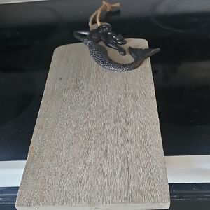 Wooden Cutting Board with Mermaid Accent